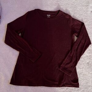 Mossimo Supply Co. Women's Long Sleeve Tee - Dark Burgundy